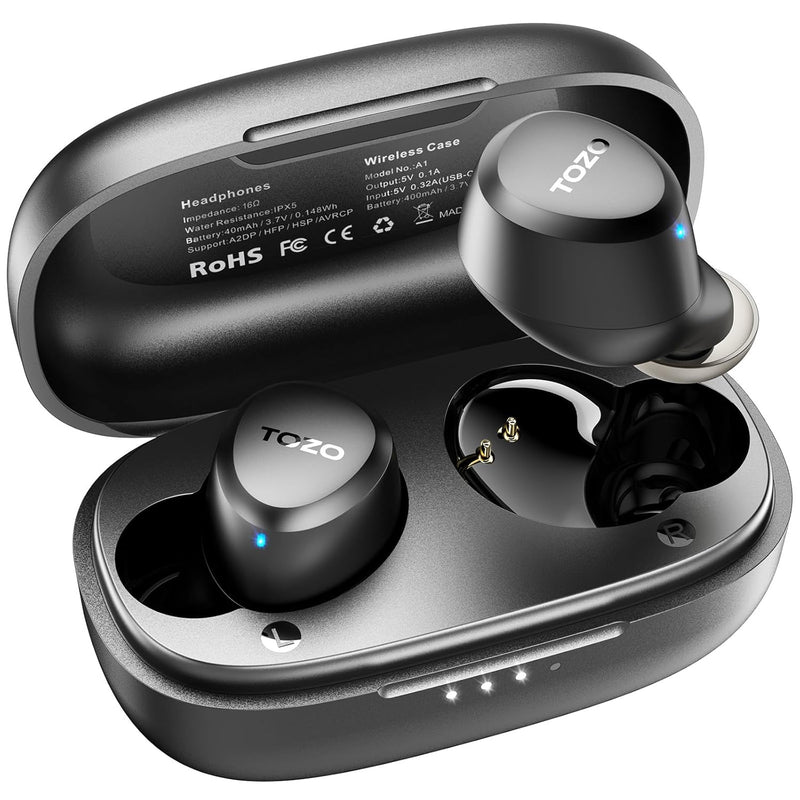 A1 Mini Wireless Earbuds Bluetooth 5.3, IPX5 Waterproof, with Mic - Black