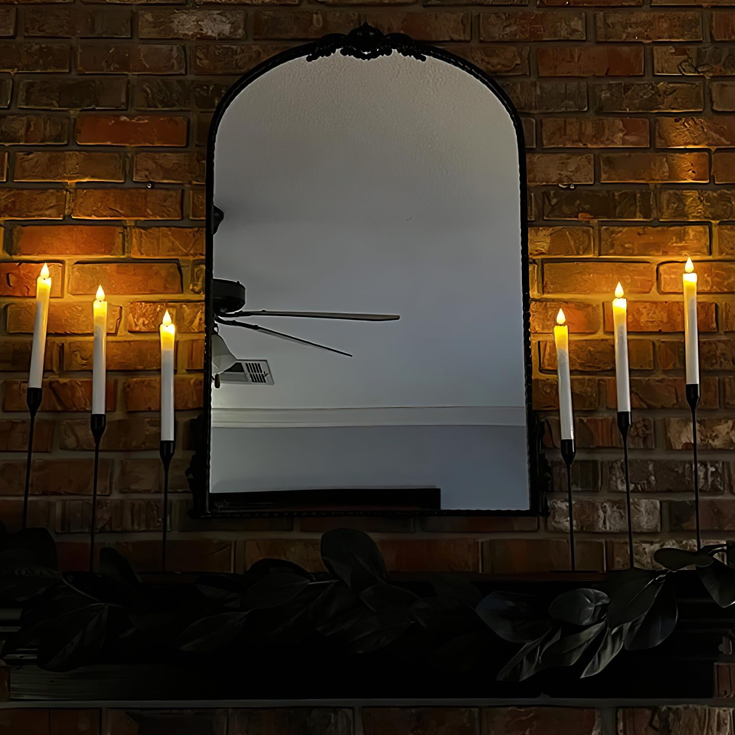 Real Wax Flameless Taper Candles, 9.6 Inches Led Candlesticks With 3D Wick, Flickering Flame Battery Operated Candles For Wedding Christmas Decor, 6Pcs