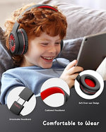 K16 Wired On-Ear Headphones with Mic, Foldable, 3.5mm Jack (Black/Red)