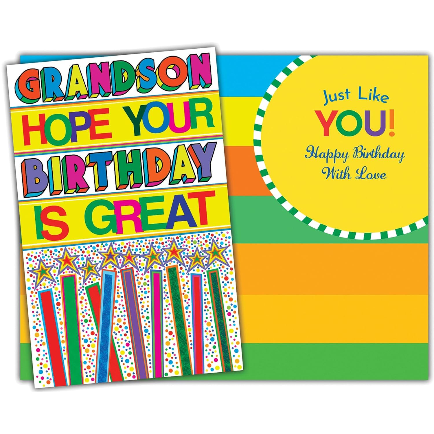 - Birthday Card For Grandson - Made In Chicago - Large Card Opens To 10" X 7.75" - Packaged In Extra Sturdy Mailer - 95746