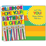 - Birthday Card For Grandson - Made In Chicago - Large Card Opens To 10" X 7.75" - Packaged In Extra Sturdy Mailer - 95746