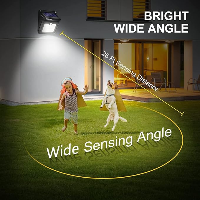 4 Pack 28 LED Solar Motion Sensor Lights IP65 Waterproof Wireless Outdoor Security Lights