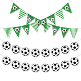 Green Soccer Banner Party Decorations,4Pcs Soccer Hanging Banner Set