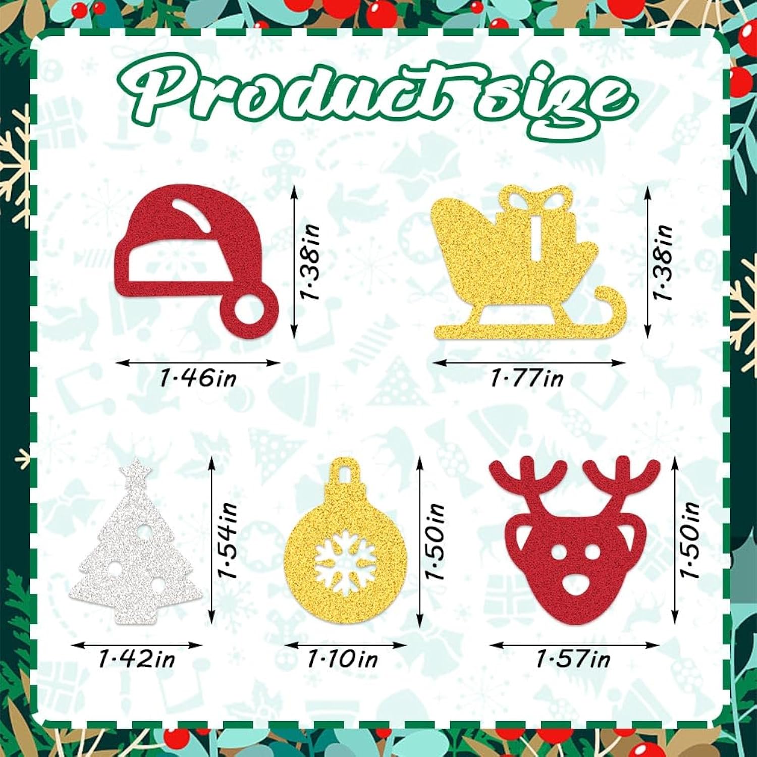 200 Pcs Christmas Confetti Decorations For Table, Xmas Trees Bulb Sequins Glitter Red Gold Sliver Table Confetti Reindeer Sleigh Paper Confetti For Christmas Party Decorations New Year Favors