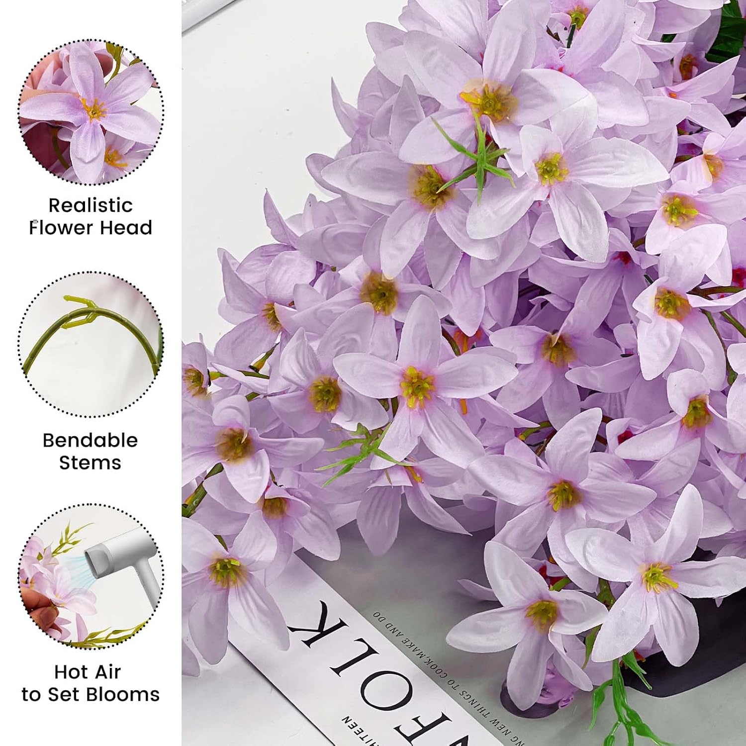 2Pcs Delphinium Artificial Flowers, 26.7"/68Cm Long Stem Larkspur Artificial Flowers, Purple Faux Artificial Snapdragon Flowers For Tall Vase, Home Office Garden Wedding Decor