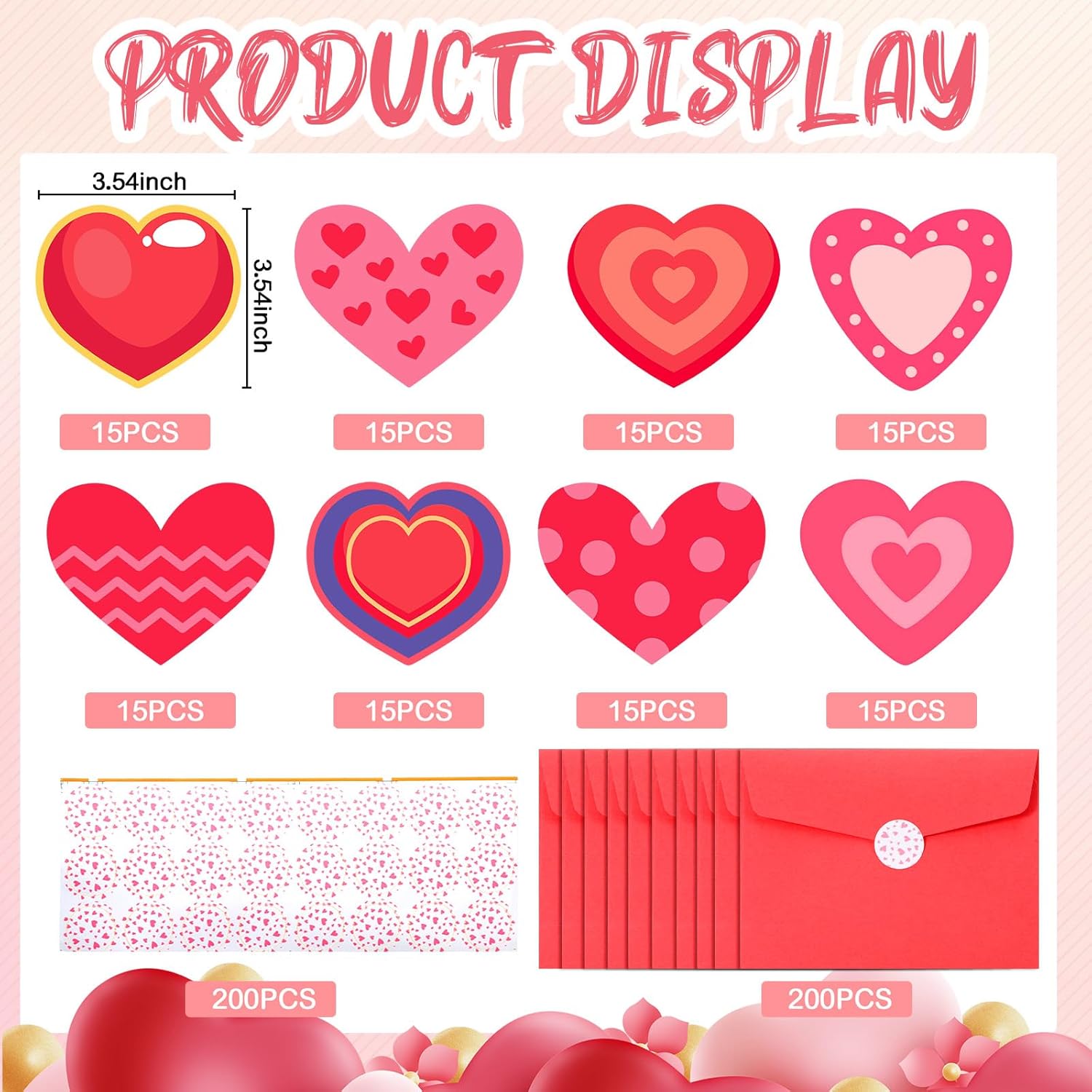 120 Sets Blank Valentine Cards Bulk With Envelopes Red Pink Heart Shaped Cutout Diy Greeting Cards For Valentine'S Day And Anniversary, 8 Colors, 3.54 X 3.54 Inches