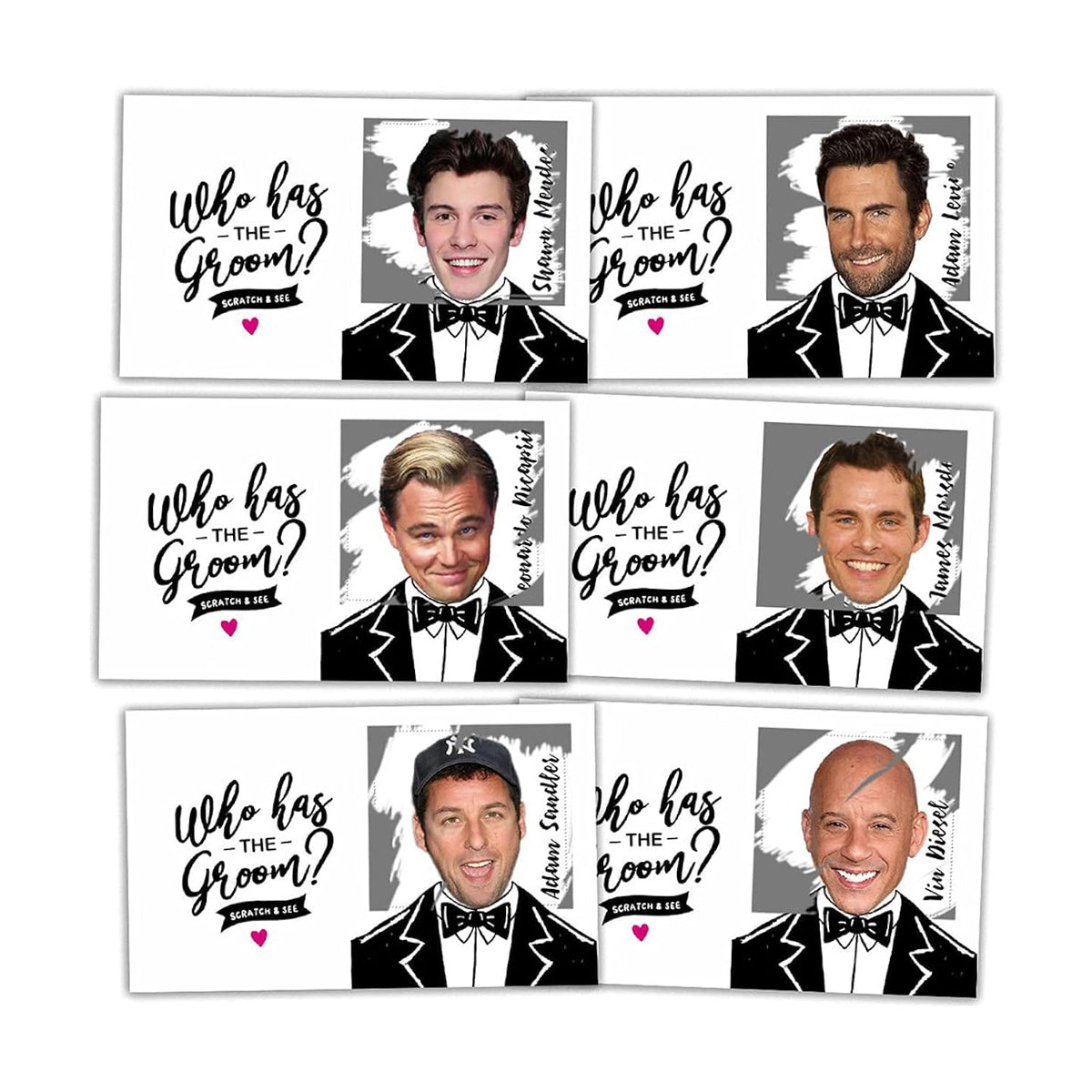 Bridal Shower Games - Who Has The Groom Scratch Off Celebrity Cards, Bachelorette Party Games Supplies – 36 Cards(Xl01-Baica)