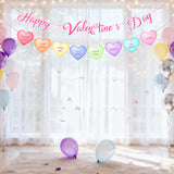 Happy Valentine'S Day Banner Marcron Sweet Love Words Heart Sign Garland For Valentines Party Decorations