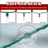 Christmas Light Suction Cups 1 1/5" Holiday Suction Cup Hooks Holder For Hanging Christmas Light String Decoration No Tools Required (50 Pieces)