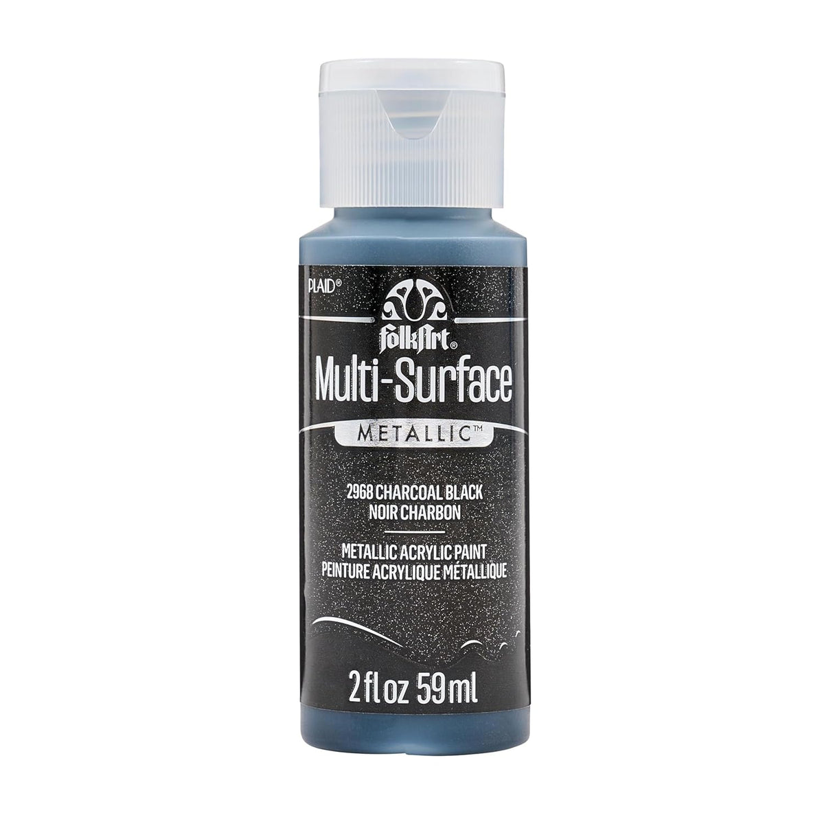 FolkArt multisurface metallic paint, 2 oz, Charcoal Black
