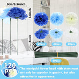 120 Pack Artificial Carnations With Stems Leaves Eternal Blossom Silk Carnation Flower Artificial Pom Pom Mini Hydrangea Birthday 9J3S5W2Yr19 0