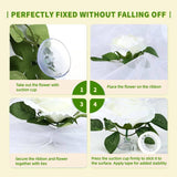 Artificial Flowers Bouquet Ribbon Set, Wedding Car Flowers For Wedding Party Decoration