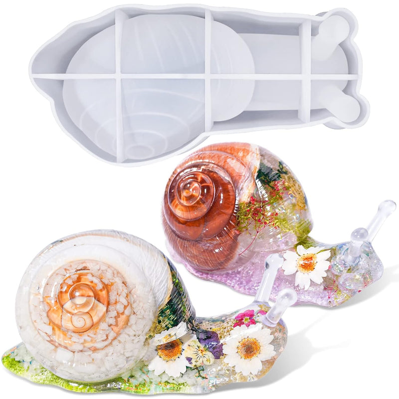 Snail Resin Molds Silicone 6Inch, Large Animal Molds With Finely Carved Snail Design, 3D Silicone Molds, Casting Resin, Diy Snail Decoration, Christmas Ornament
