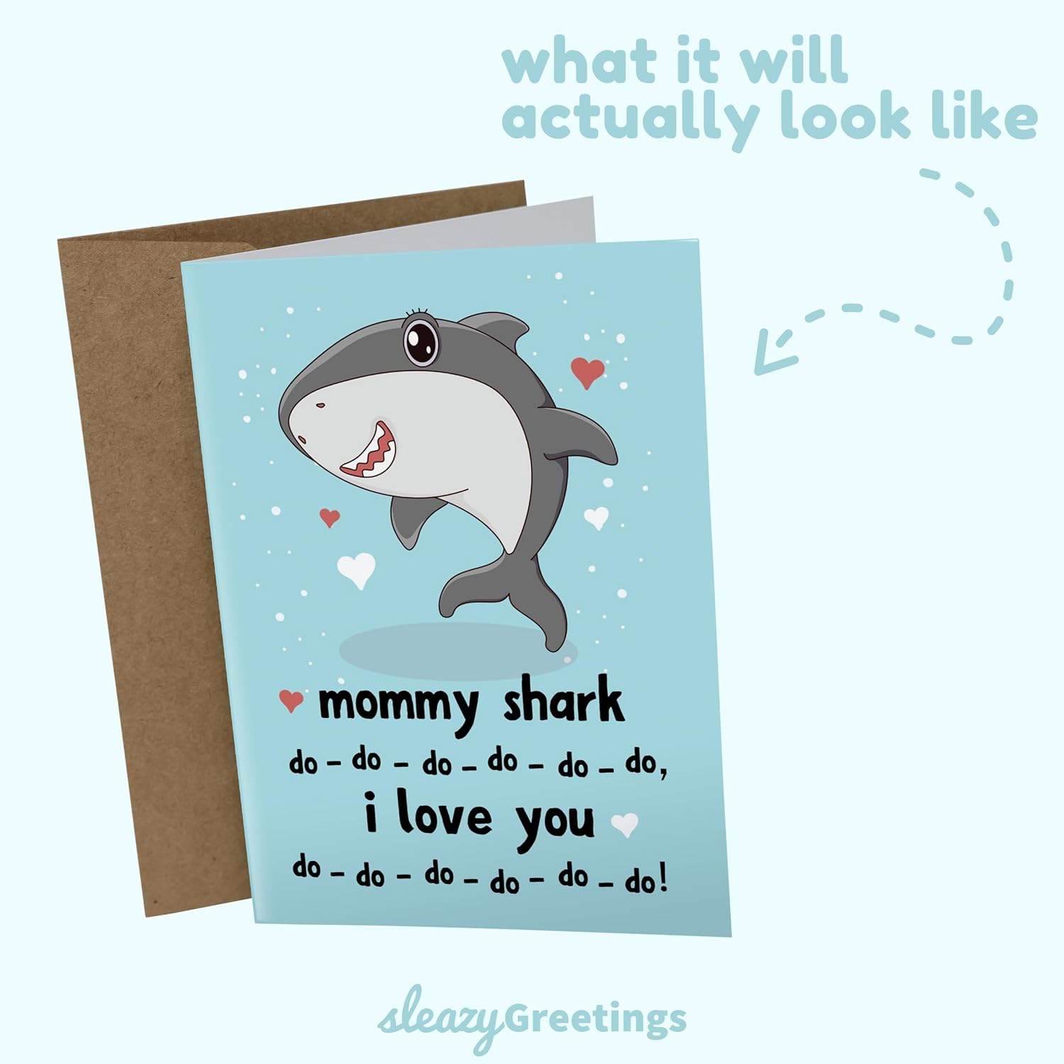 Mother'S Day Card For Mom From Kids Daughter Son | Funny Birthday New Baby Mommy Shark