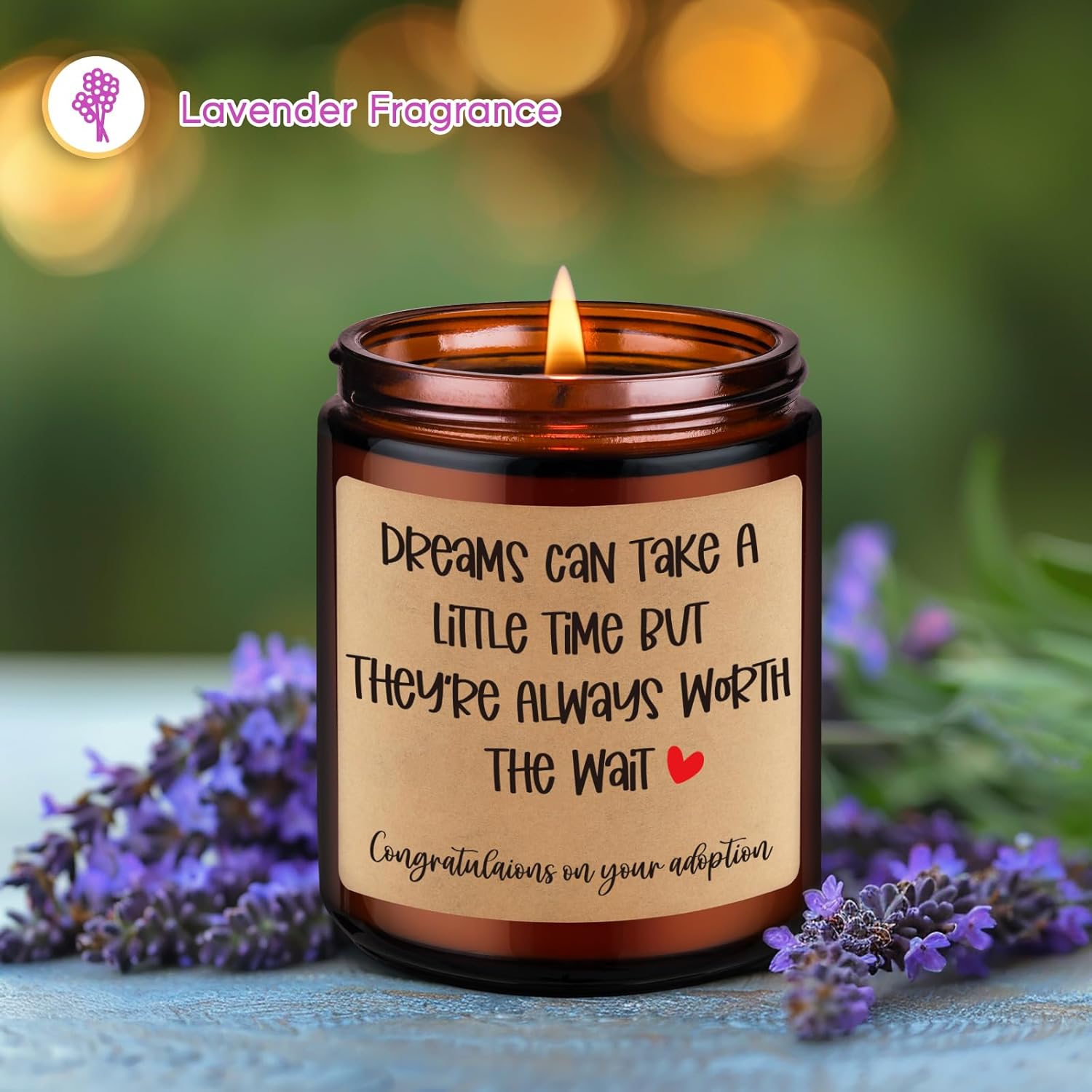 Candle, Congratulations Pet Adoption Gifts, Party, Adoption Day Gifts For Adoptive Parents, New Family - Adopting Anniversary, Newly Parent'S Day, Congrats Gotcha Day For Adopted Mom Dad Couple