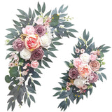 Wedding Arch Flowers (2-Pack), Artificial Dusty Rose Floral Arch Decorations For Weddings Ideal For Wedding Welcome Signage Decorations , Banquet Backdrop Arrangements, And Bridal Parties (Pink)