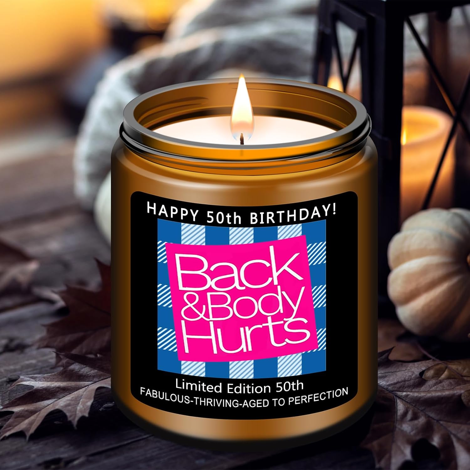 50Th Birthday Gifts For Her Him, Happy 50Th Birthday Candles Gift For Women Men, Funny 50 Years Old Decorations Ideas- Lavender Scented Candle