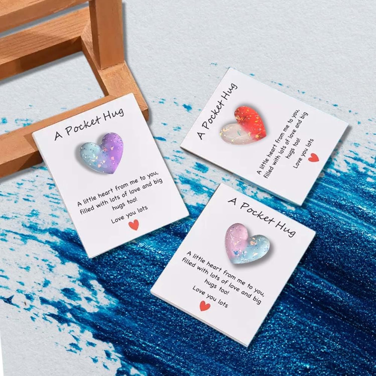 Pocket Hug Cards With Greeting Cards For Long Distance Relationship, Boyfriend Girlfriend, Family & Friends, Gift For Him Her (Purple Blue)