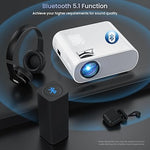 Native 1080P Bluetooth Projector, Portable HD Mini, Laptop/TV Stick/PS5