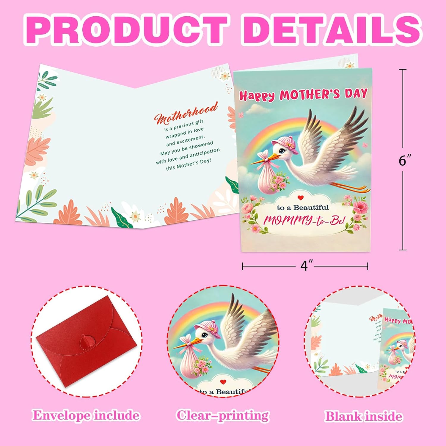 Happy Mothers Day Card For Mom To Be Mother'S Day Greeting Cards For Pregnant Mothers First Mother’S Day Cards For New Mom A Beautiful Mommy-To-Be Gift Card For New Mother