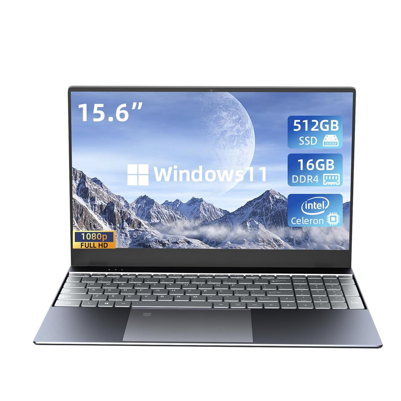 Windows 11 Laptop, 15.6 Inch Intel® N5095 2.9 Ghz Quad Core 16Gb Ram 512G Ssd,