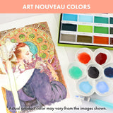 Gansai Tambi Watercolor Paint Set 24 Colors Ii - Art Nouveau, Professional-Quality Art Supplies For Artists Adult Painting Aketching, Non-Toxic, Made In Japan