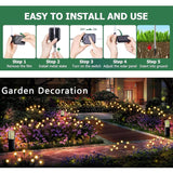 Solar Swaying Garden Light - 4 Pack New Upgraded Solar Garden Lights, 16Leds Sway By Wind, Yard Patio Pathway Decoration, High Flexibility Iron Wire & Heavy Bulb Base, Warm White