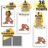 Baby Shower Games – Find The Baby Dad Scratch Off Celebrity Cards, Baby Shower Party Games Supplies – 36 Cards(Ba02-Heir)