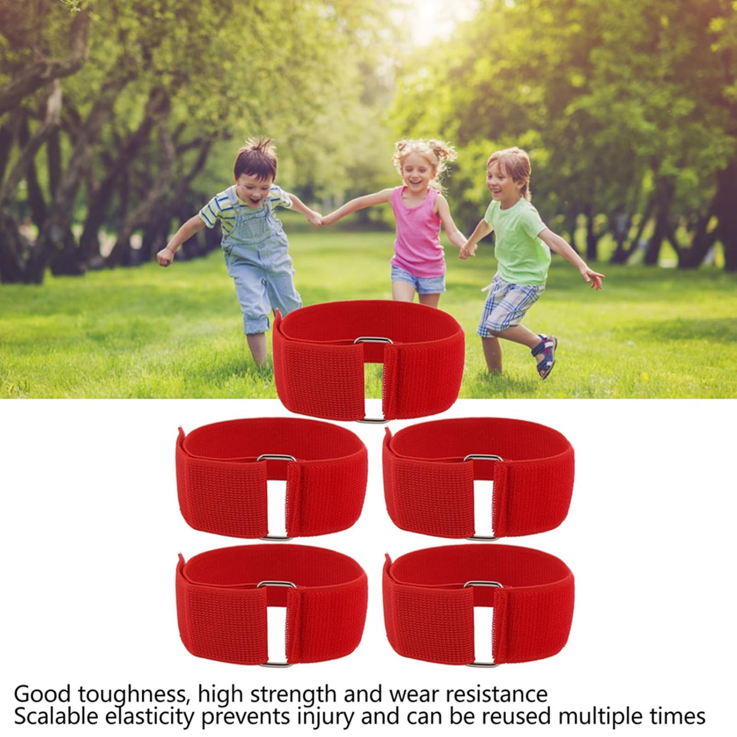 Spyminnpoo 3 Legged Race Bands, 5Pcs Relay Race Games Outdoor Group Party Games For Birthday Carnival Party Field Day