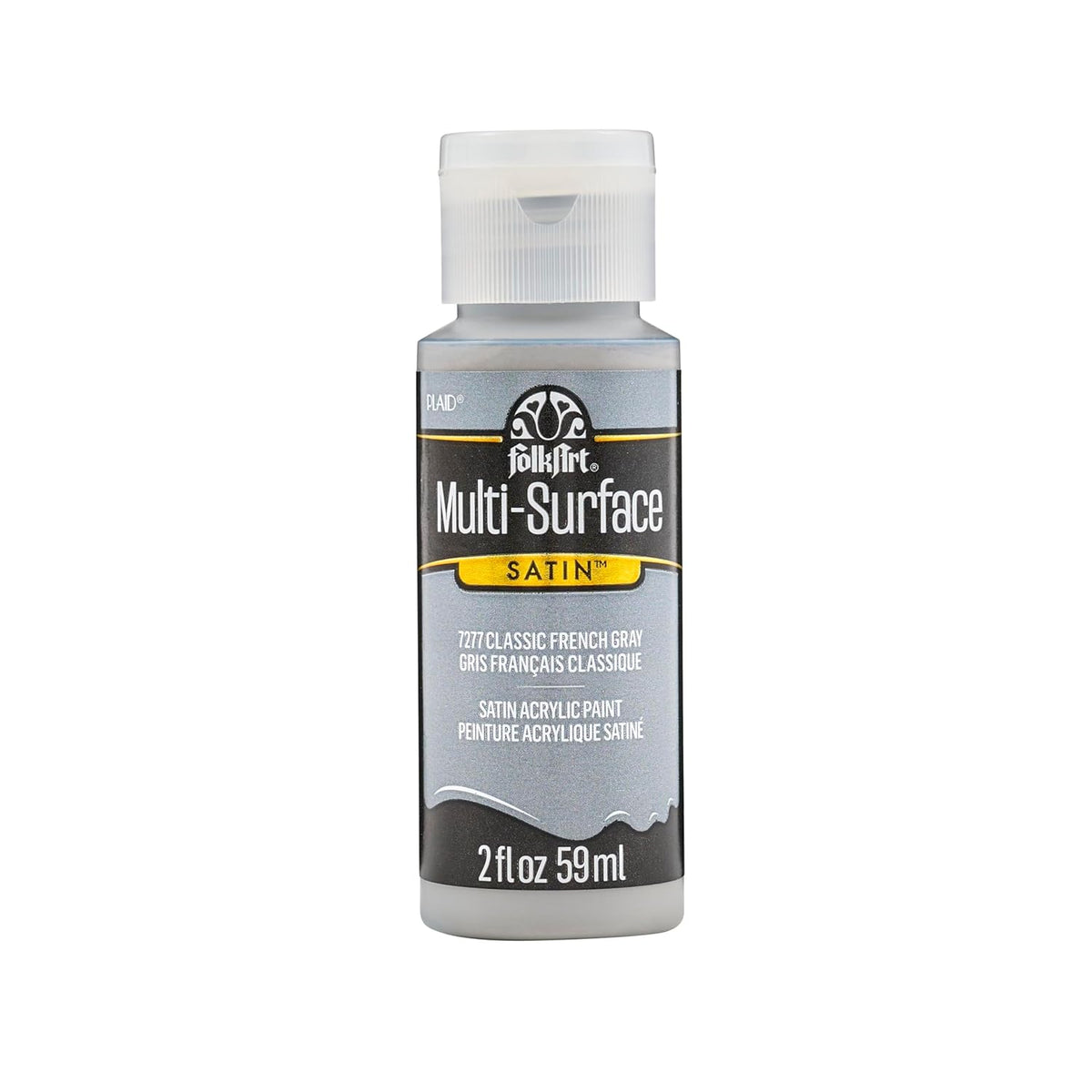 FolkArt Multi-Surface Satin Acrylic Paint, 2oz, Classic French Gray