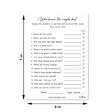 Modern Minimalist Who Knows The Couple Best, Wedding, Bridal Shower, Bachelorette Or Engagement Party Game, Couples Guessing Play Pack Of 50 Cards 5”X7” Made In Usa