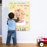 Baby Shower Game Pin The Pacifier On The Baby Game, Large Girl Baby Poster Games For Girl Kids Baby Shower Party Birthday Party Supplies - 72 Pacifier Stickers