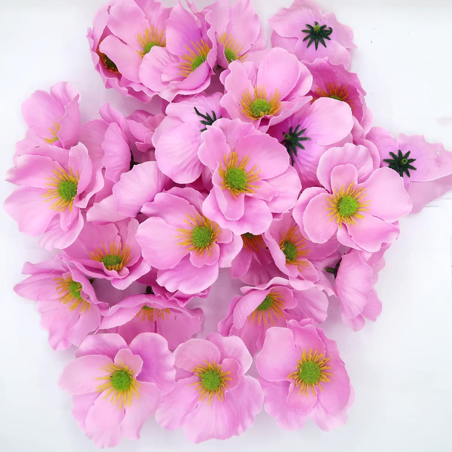 20Pcs Artificial Flower Fake Poppy Flower Heads, Faux Poppy Flower Heads, Simulation Flower Heads For Diy Handmade Office Flower Arrangement Wedding Photography Party Home Decoration(Purple)