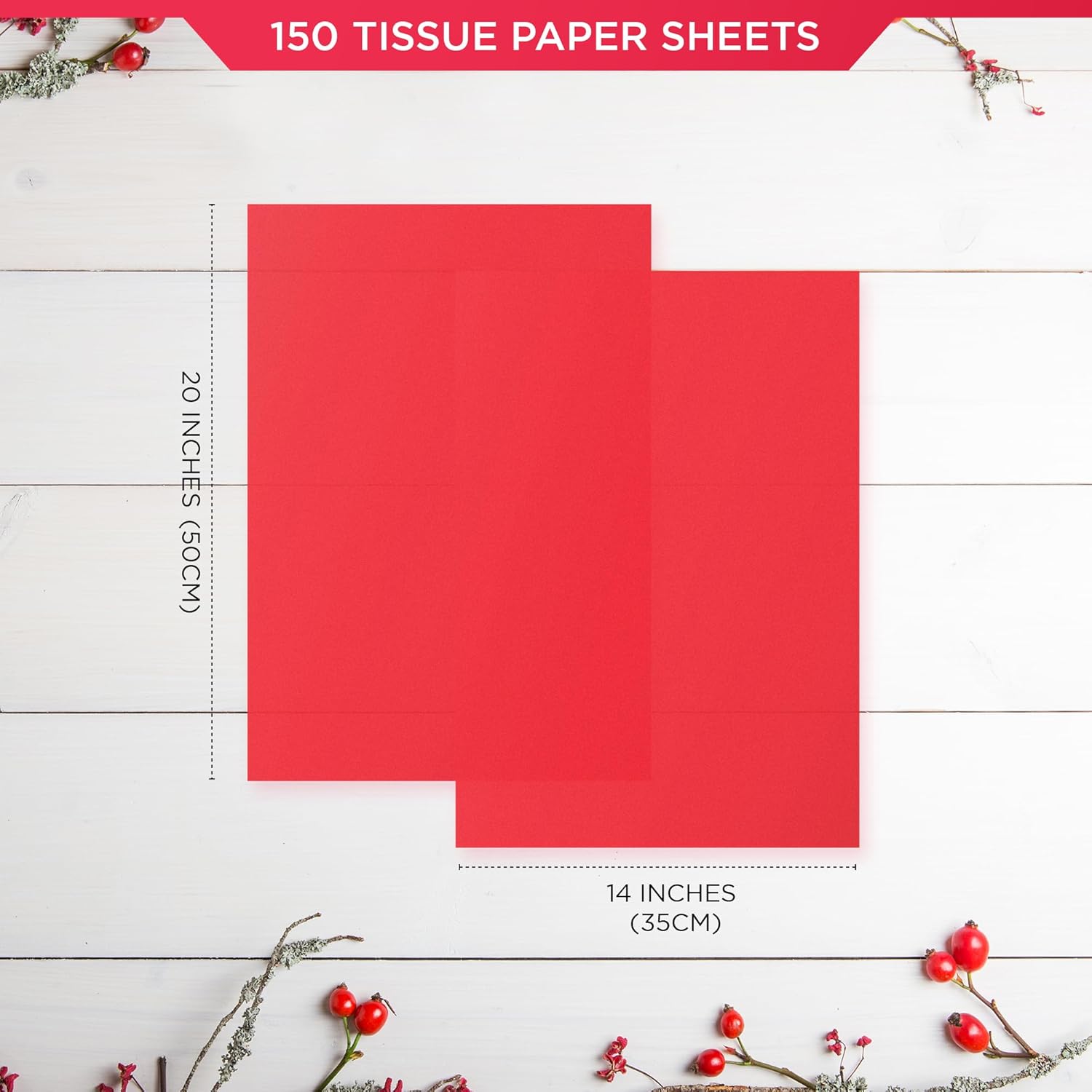 150 Sheets Red Tissue Paper For Gift Bags Bulk 14 X 20 Inch - Red Christmas Wrapping Paper For Romantic Wrap, Christmas Gifts, Valentine’S Day, Bouquet, Party, Holiday & Xmas Decorations