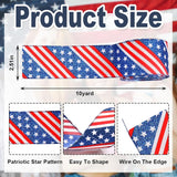 Patriotic Wired Edge Ribbons 2.5" 10 Yards, Red Blue Glitter Wired Ribbon Veterans Day Patriotic Star Stripe Fabric Craft Ribbon For Holiday Party Diy Craft Christmas Decor Wreaths Bow