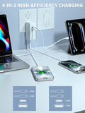 Apple MFi Certified 45W Retractable iPhone 17 Fast Charger 4 in 1 Foldable USB C Charging Block for iPhone iPad