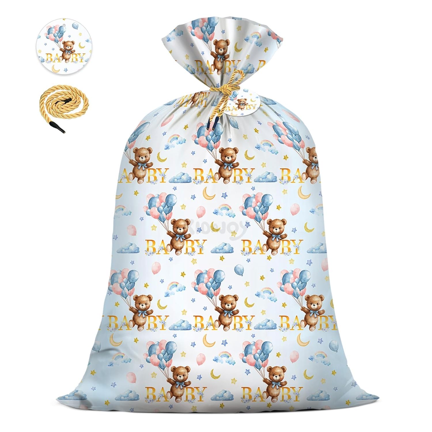 Extra Large Teddy Bear Gift Bags Baby Shower Jumbo We Can Bearly Wait Baby Plastic Gift Bag For Girls Boys Newborn Parties Favors Decorations 56 * 36 Inch