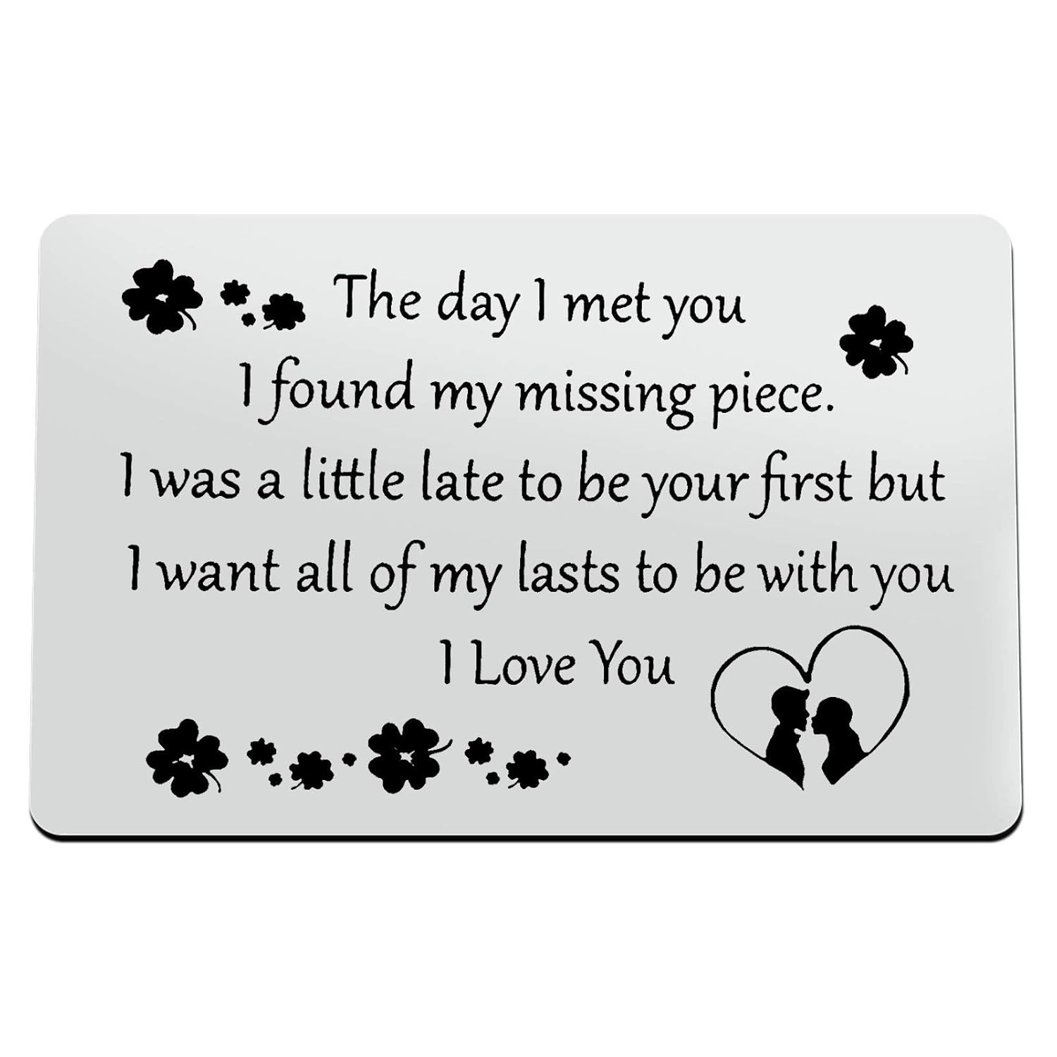 To My Man Gift For Him Metal Wallet Insert Card Anniversary Card For Boyfriend Fiance Husband I Love You Present Valentine'S Day Jewelry Wedding Birthday Gift For Men Couple