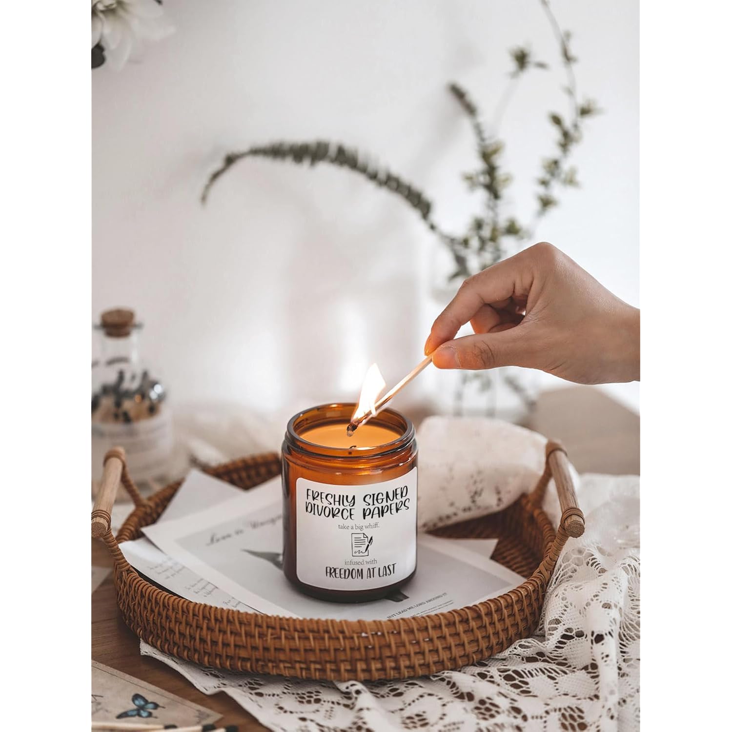 Divorce Gifts For Women, New Beginnings Gift For Women, Divorce Candle Gifts, Rose & Sandalwood Scented Candle, Break Up Gift For Her, Besties, Bff, Funny Soy Wax Candle