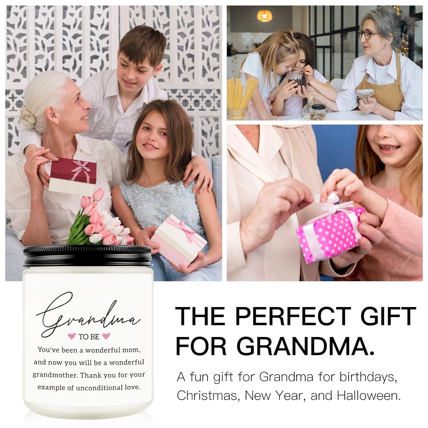 New Grandma Gifts, First Time Grandma Gifts, Grand Baby Announcement Gift For Grandmother, 2026 Promoted To Grandmother Candle