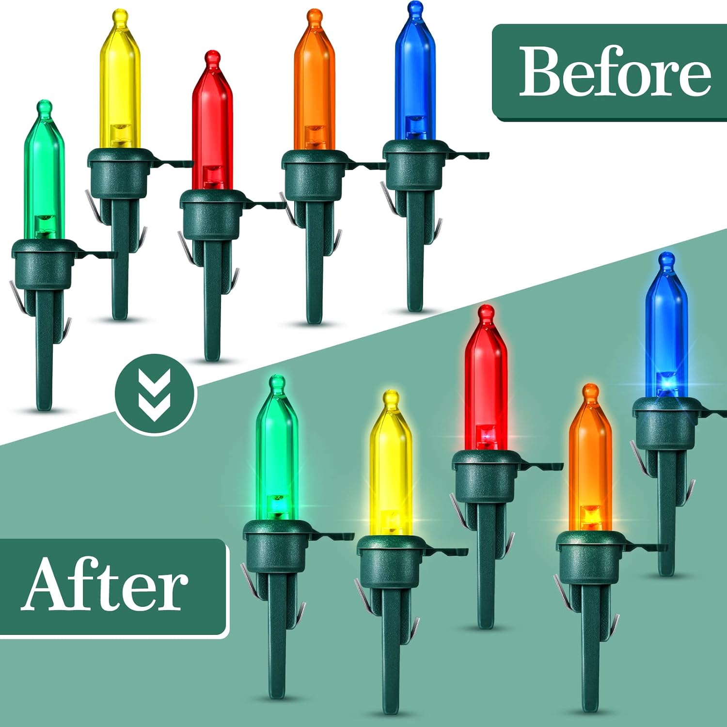 120 Pieces Led Replacement Christmas Bulb 3V Waterproof Led Lights Bulb Bulk For Christmas Tree Decorations Xmas Indoor