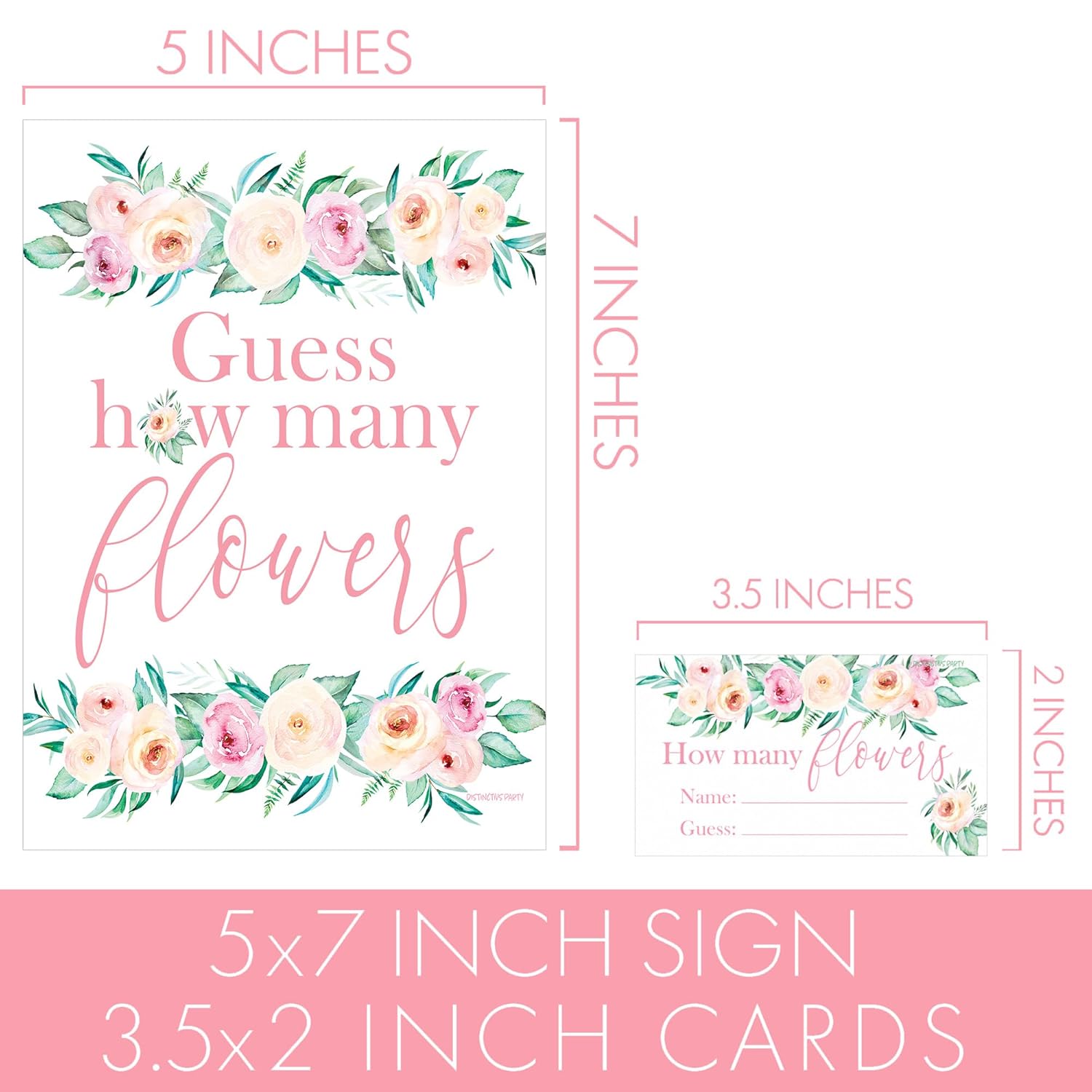 Guess How Many Flowers Party Game – Bridal Shower, Wedding, Baby Shower, Or Birthday Party Game Idea – Floral Party Activity For Guests