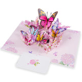 3D Bouquet Butterflys Pop Up Mothers Day Card, Teacher Appreciation Card, Handmade Flowers Box Greeting Cards With Note And Envelope For New Year Anniversary
