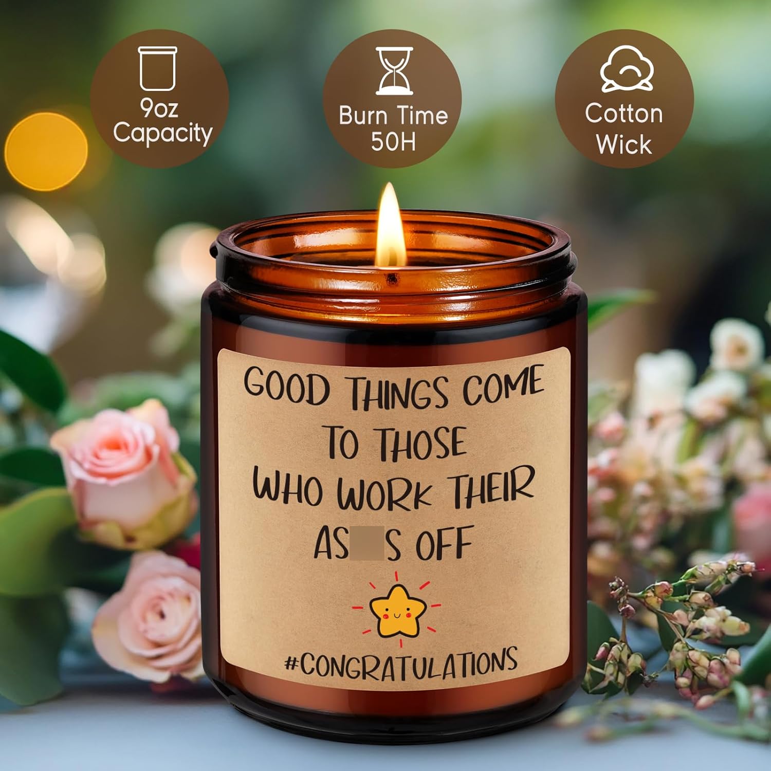 Congratulations Candles, Congrats, New Job Promotion Gifts For Women Men, Friend, Coworker, Work Bestie, Funny New Business Owner Congrats Gifts, Congratulations On Your Promotion