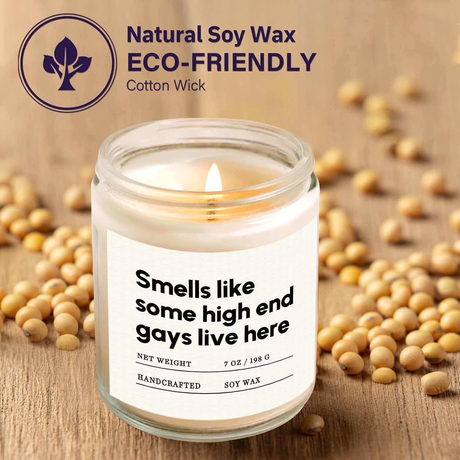 Gifts For Gay Men, Funny Gay Pride Gifts For Lgbtq Queer Boyfriend Husband Brother Friend, White Elephant Gift, Valentines Day Housewarming Anniversary Birthday Present - Soy Wax Candle 7Oz