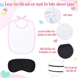 24 Pcs Baby Shower Blindfold Feeding Game Set Include 6 Plastic Chug Bottles 6 Bib And 12 Eye Mask Blindfold Baby Feeding Bottle Chug Game For Adult Gender Reveal Party Supplies(Pink)