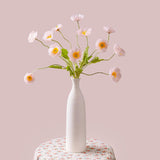 Artificial Flowers In Vase Silk Poppy Flowers For Decoration Realistic Bouquet- Faux Flowers With Vase - Pink Poppy Flowers Home Decor Table Centerpieces Decoration Office Wedding