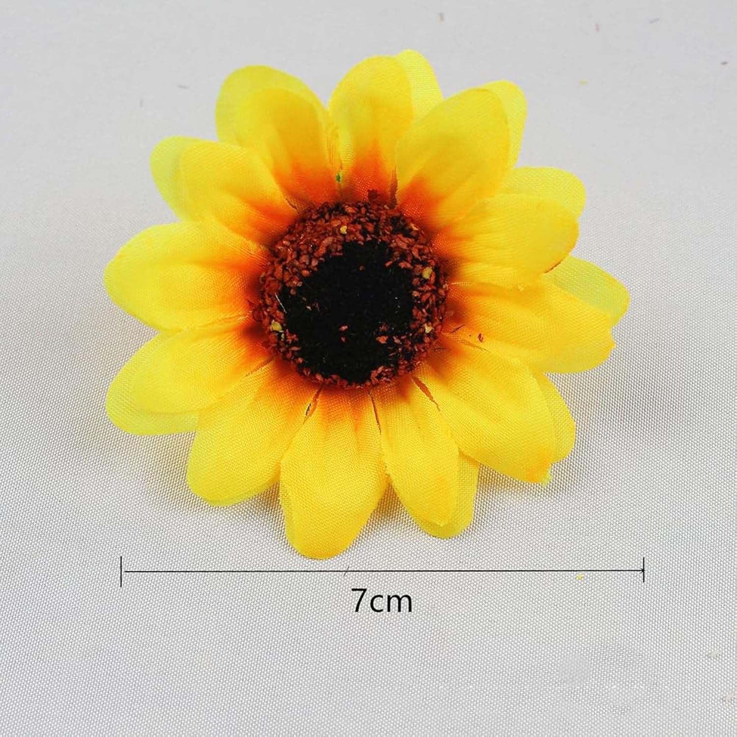 25 Pcs Small Fake Sunflower Heads Faux Yellow Flower Heads Fabric Daisy Flowers Decorative Party Sunflowers Mini Artificial Daisies Craft Floral Flowers