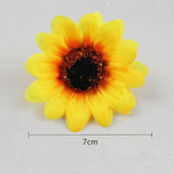 25 Pcs Small Fake Sunflower Heads Faux Yellow Flower Heads Fabric Daisy Flowers Decorative Party Sunflowers Mini Artificial Daisies Craft Floral Flowers