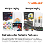 46 Pack Acrylic Paint Set, 30 Colors Acrylic Paint With 10 Brushes 3 Canvas 1 Knife Palette Sponge, Complete Painting Set For Kids, Adults, Beginners, Painting Wood, Ceramic